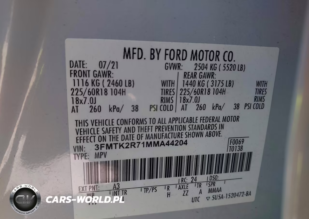 2021 Ford Mustang Mach-E California Route 1 VIN:3FMTK2R71MMA44204 - 9