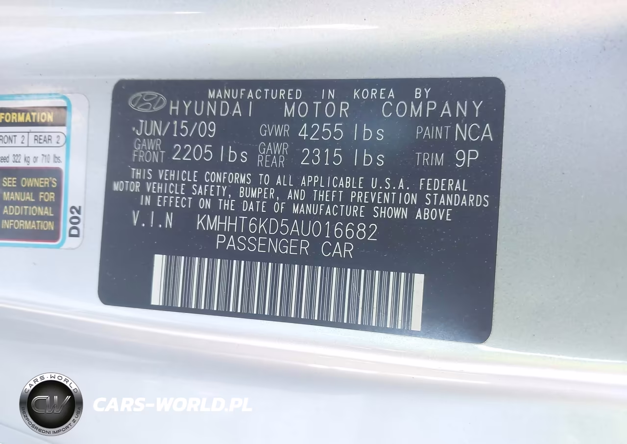 2010 Hyundai Genesis 2.0T Premium VIN:KMHHT6KD5AU016682 - 9