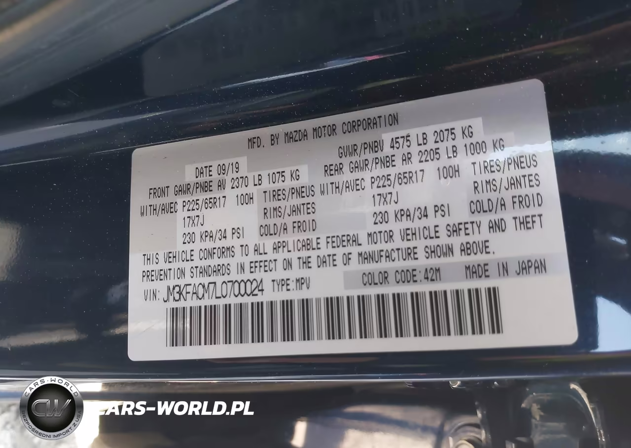 2020 Mazda Cx-5 Touring VIN:JM3KFACM7L0700024 - 9