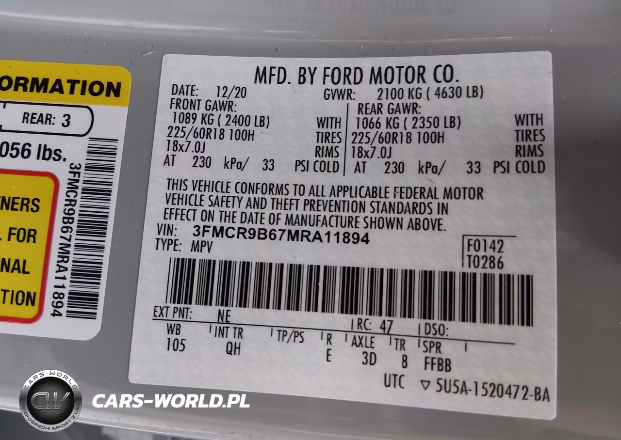 2021 Ford Bronco Sport Big Bend VIN:3FMCR9B67MRA11894 - 9