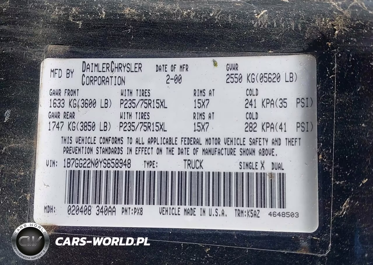 2000 Dodge Dakota Slt-Sport VIN:1B7GG22N0YS658948 - 9