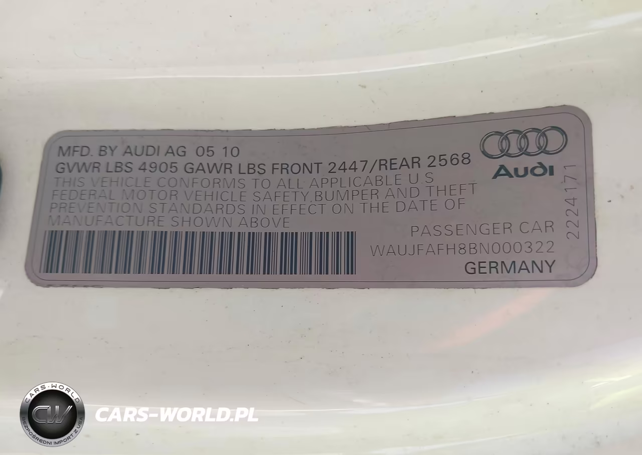 2011 Audi A5 2.0T Premium VIN:WAUJFAFH8BN000322 - 9