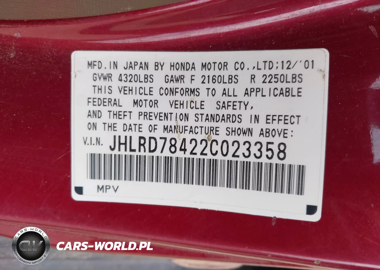 2002 Honda Cr-V Lx VIN:JHLRD78422C023358 - 9