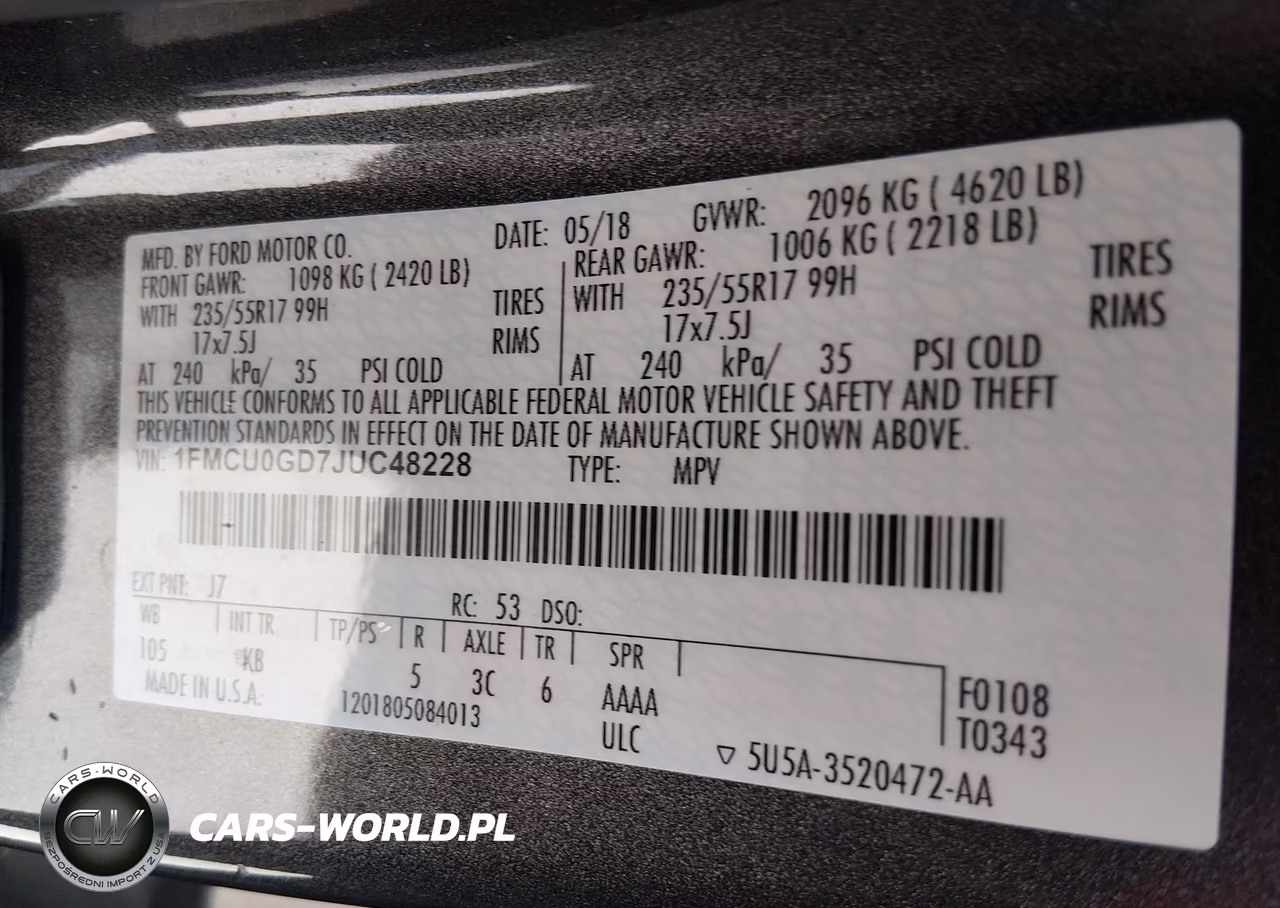 2018 Ford Escape Se VIN:1FMCU0GD7JUC48228 - 9