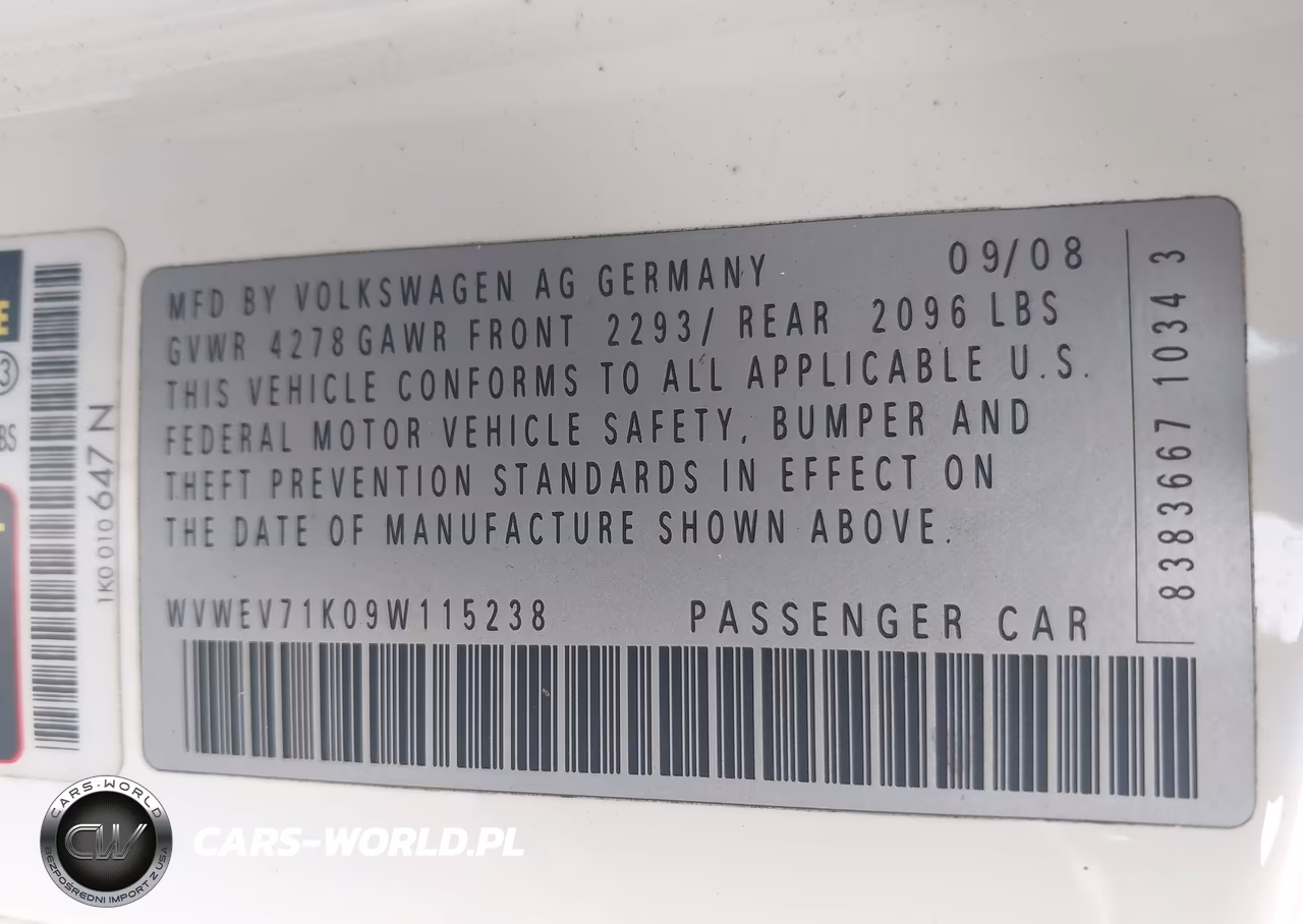 2009 Volkswagen Gti 2-Door VIN:WVWEV71K09W115238 - 9