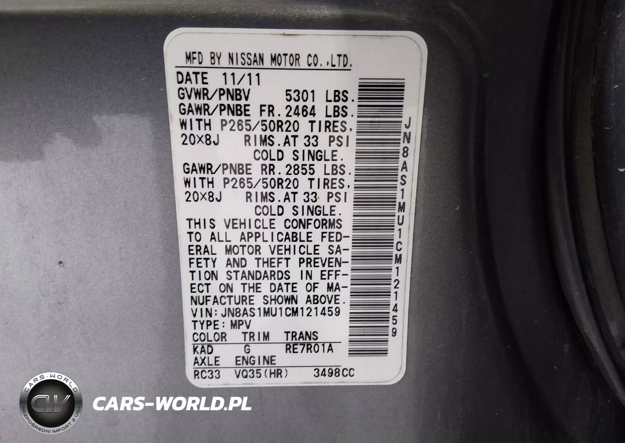 2012 Infiniti Fx35 VIN:JN8AS1MU1CM121459 - 9