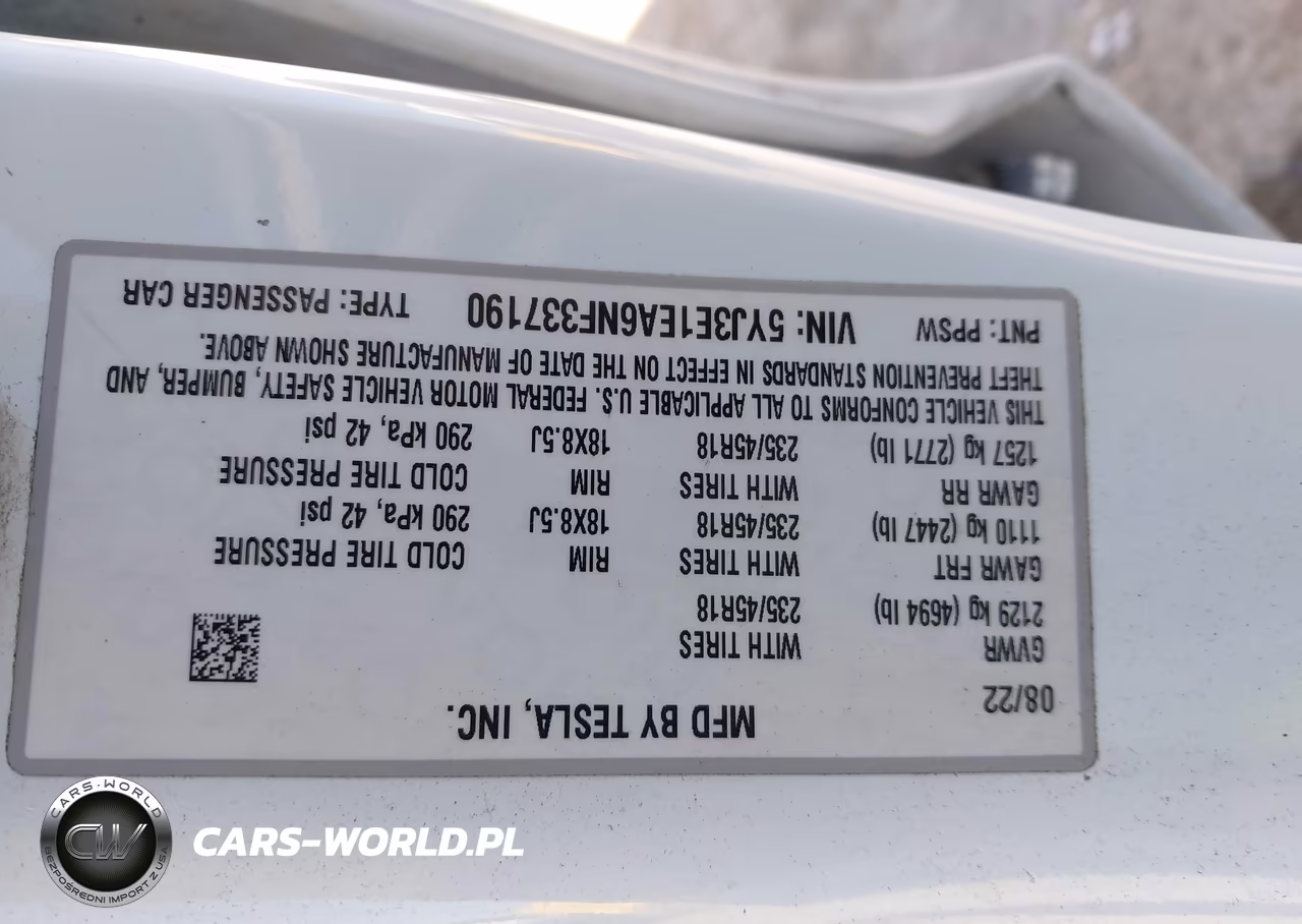2022 Tesla Model 3 Rear-Wheel Drive VIN:5YJ3E1EA6NF337190 - 9