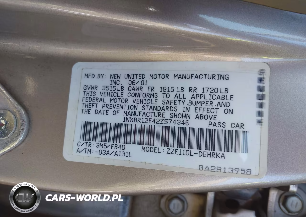 2002 Toyota Corolla Ce VIN:1NXBR12E42Z574346 - 9