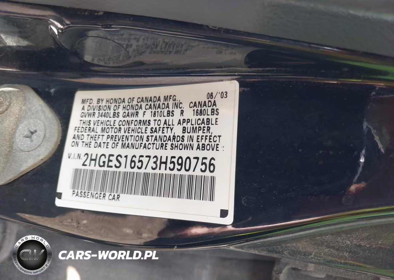 2003 Honda Civic Lx VIN:2HGES16573H590756 - 9