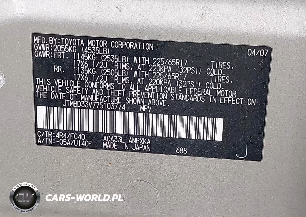 2007 Toyota Rav4 VIN:JTMBD33V775103774 - 9