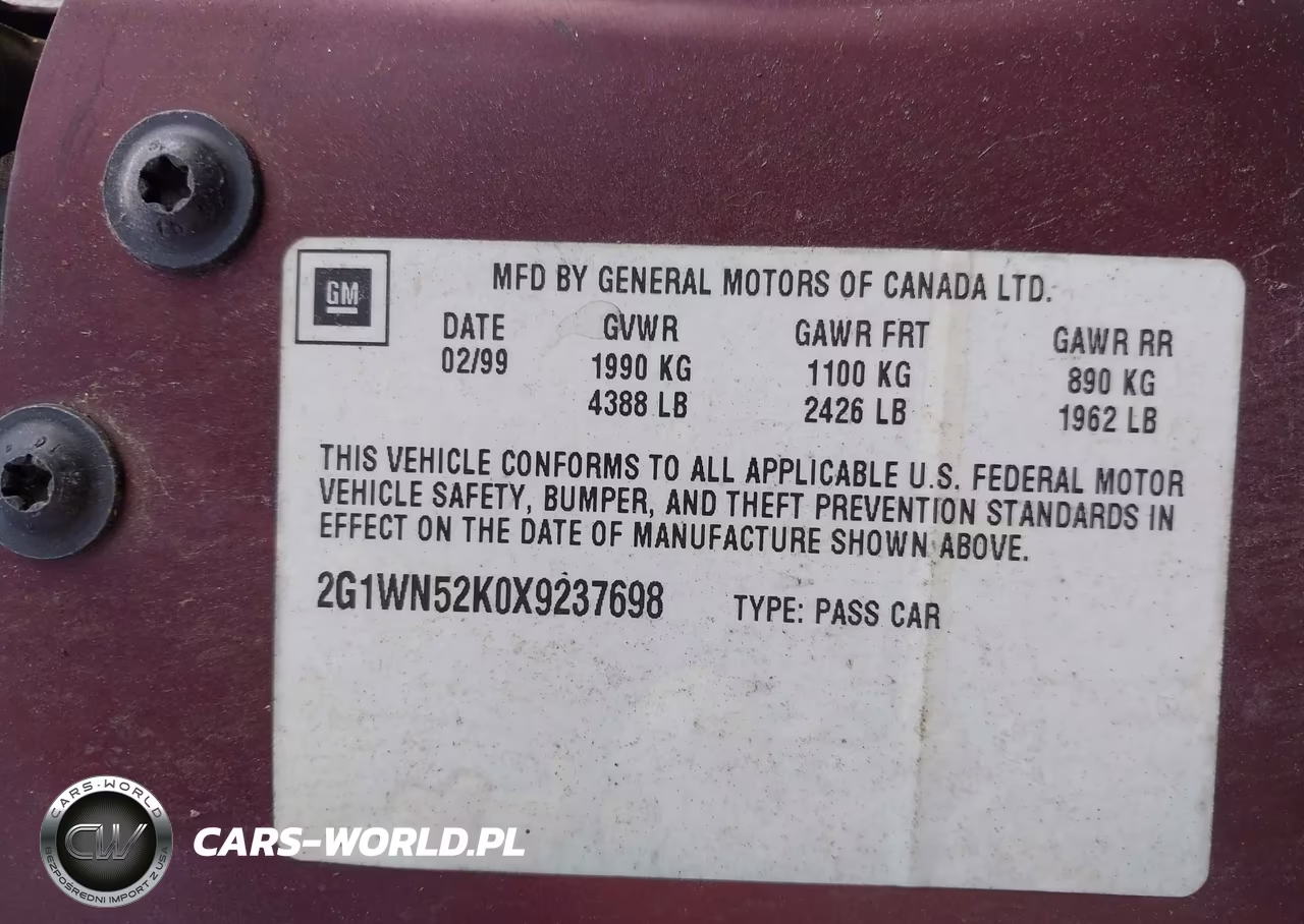 1999 Chevrolet Lumina Ltz VIN:2G1WN52K0X9237698 - 9