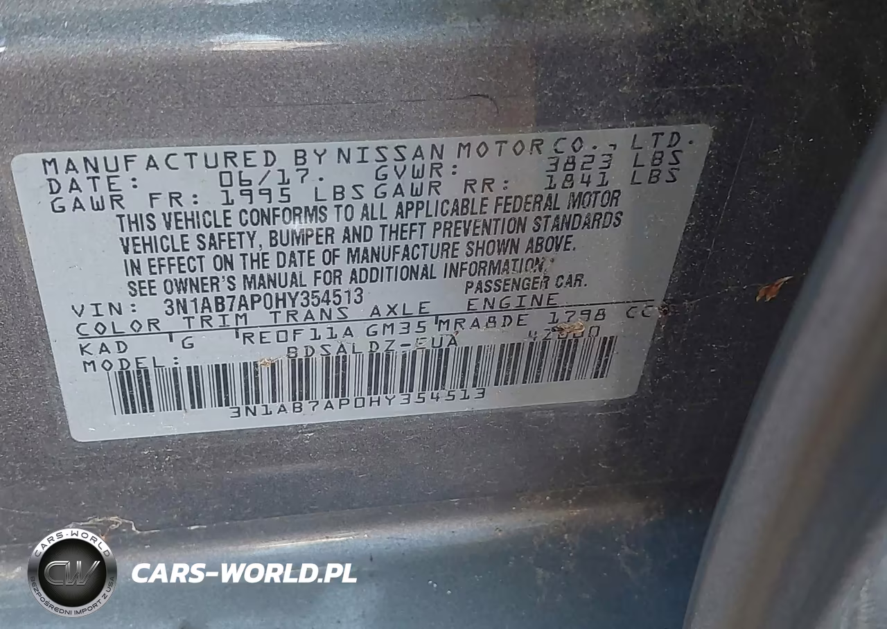 2017 Nissan Sentra Sv VIN:3N1AB7AP0HY354513 - 9