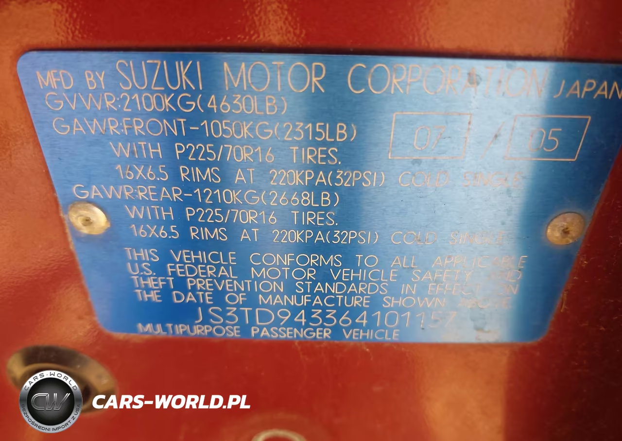 2006 Suzuki Grand Vitara Premium VIN:JS3TD943364101157 - 9