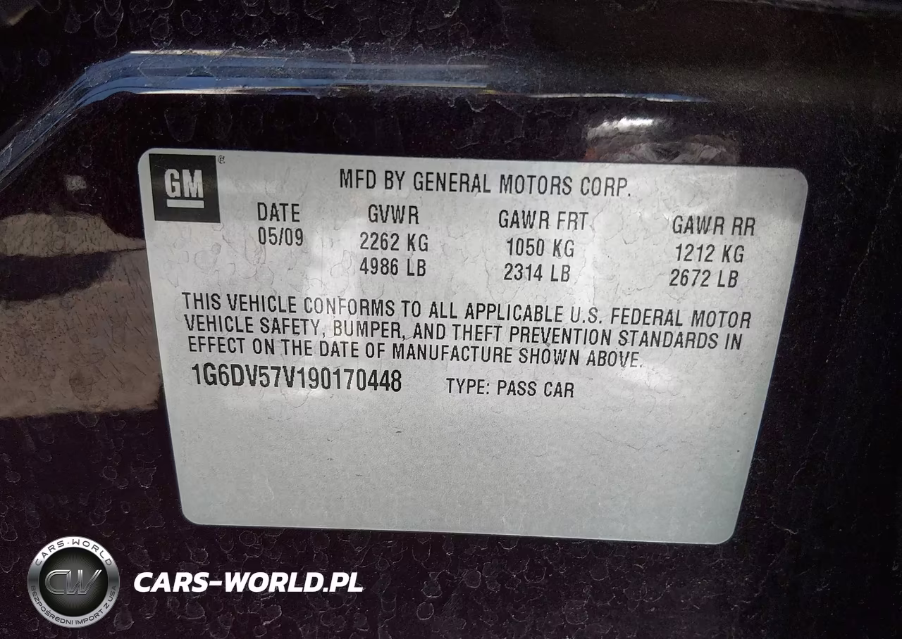 2009 Cadillac Cts Rwd W-1Sb VIN:1G6DV57V190170448 - 9