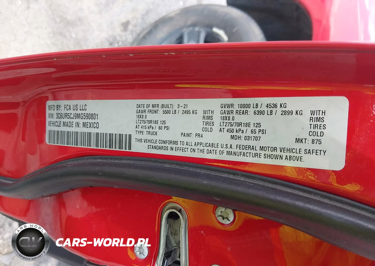 2021 Ram 2500 VIN:3C6UR5CJ9MG590801 - 9
