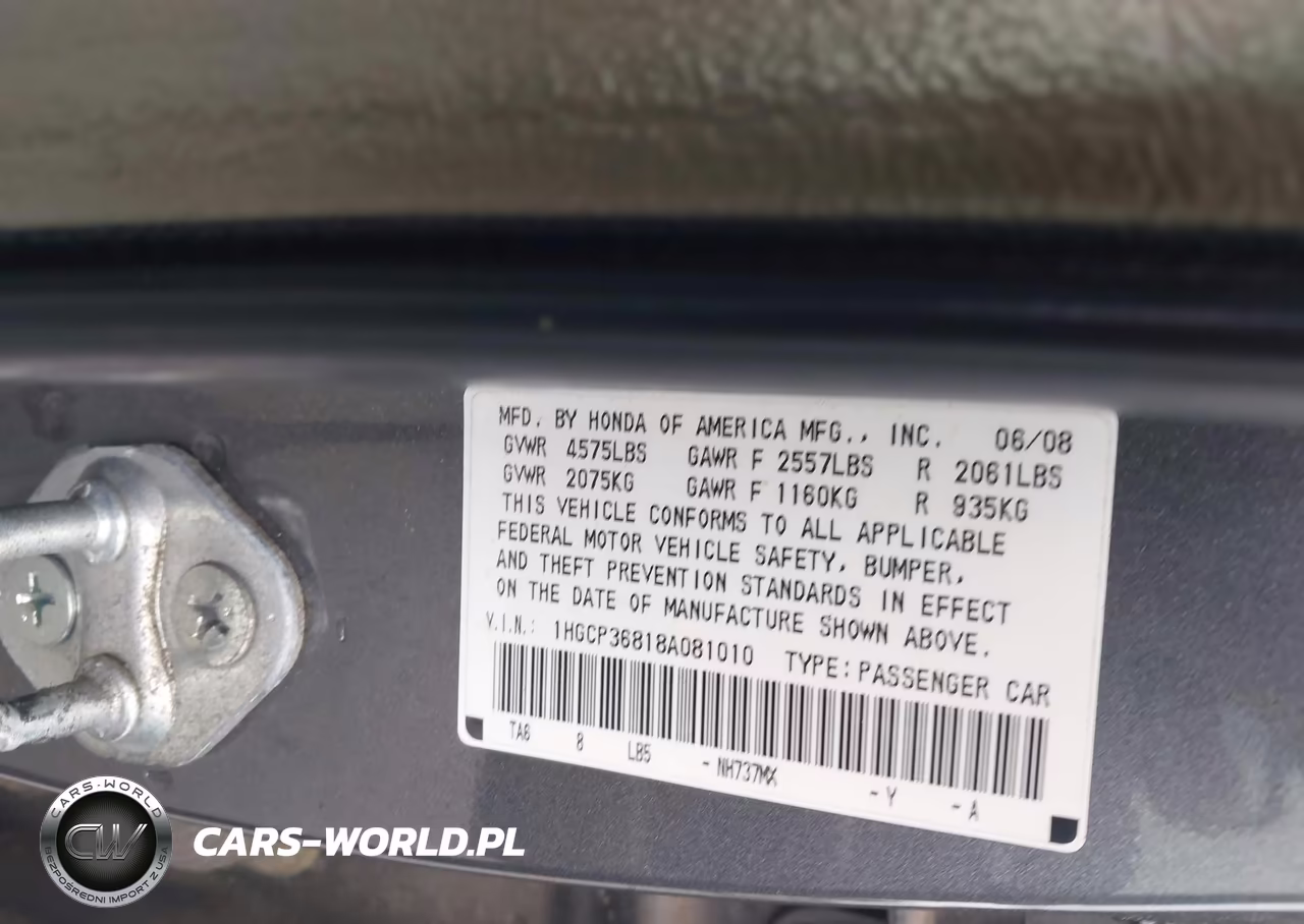 2008 Honda Accord 3.5 Ex-L VIN:1HGCP36818A081010 - 9