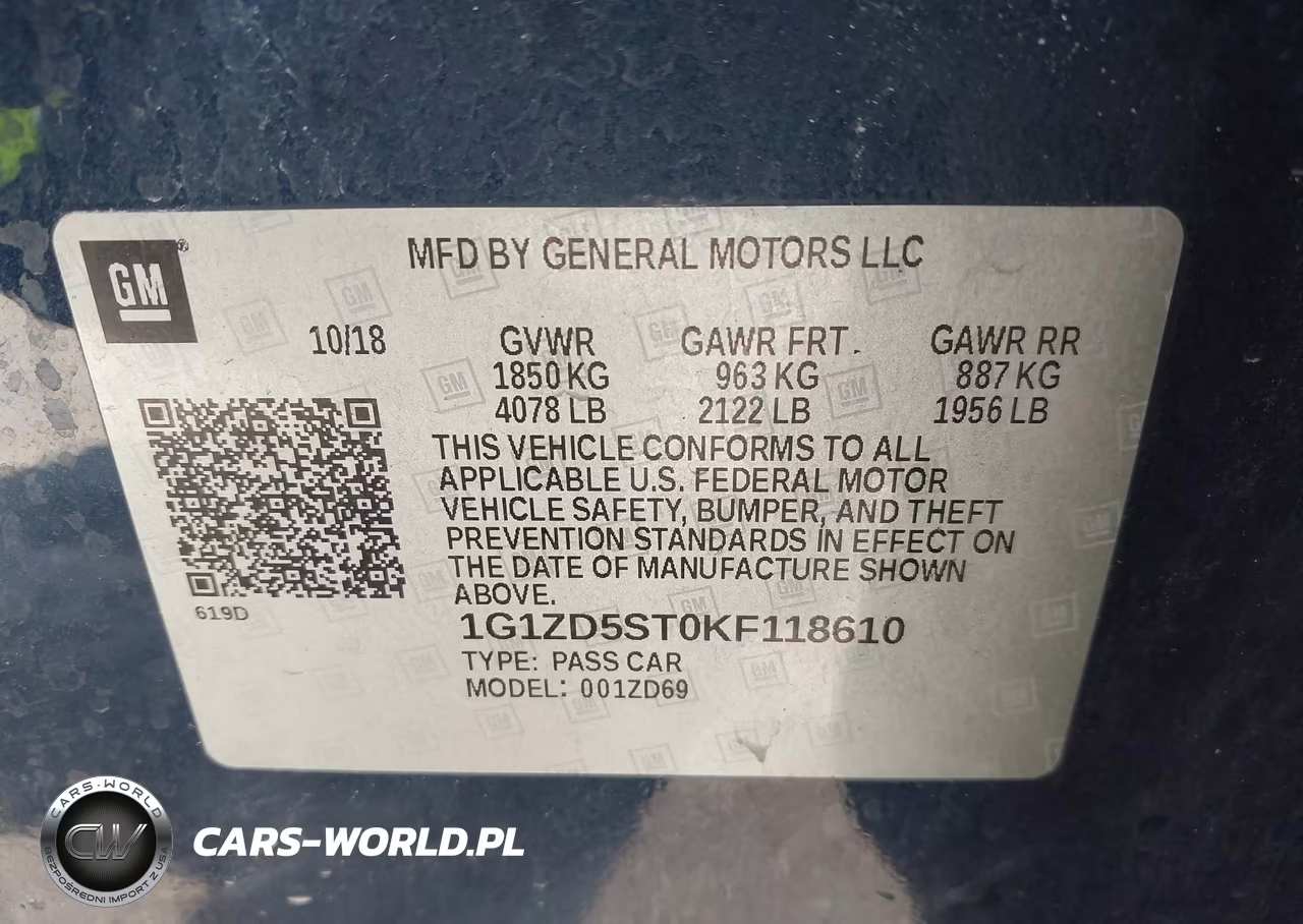 2019 Chevrolet Malibu Lt VIN:1G1ZD5ST0KF118610 - 9