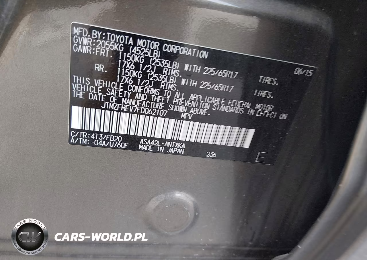 2015 Toyota Rav4 Le VIN:JTMZFREV7FD062107 - 9