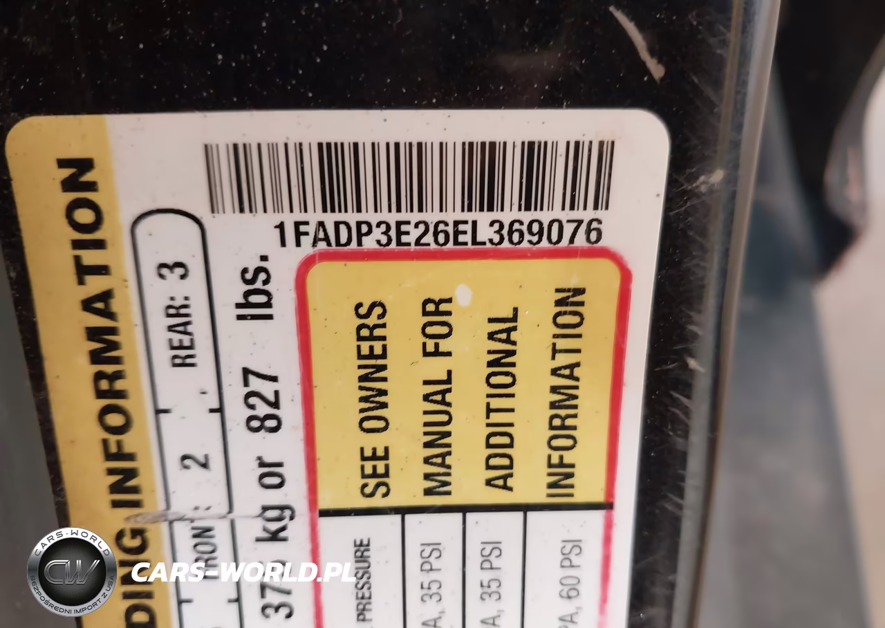 FORD FOCUS S VIN:1FADP3E26EL369076 - 9