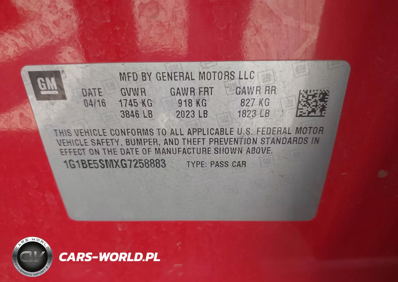 2016 Chevrolet Cruze Lt Auto VIN:1G1BE5SMXG7258883 - 9