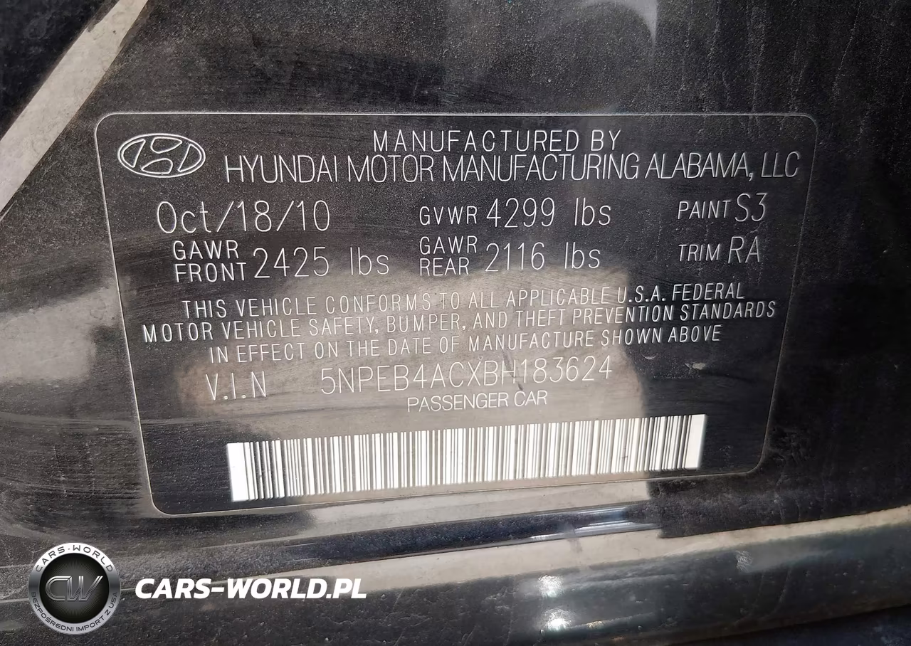2011 Hyundai Sonata Gls VIN:5NPEB4ACXBH183624 - 9