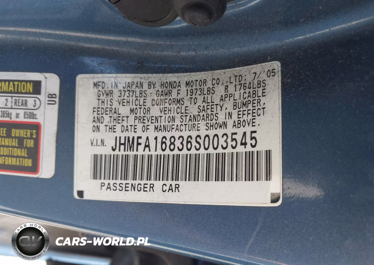 2006 Honda Civic Ex VIN:JHMFA16836S003545 - 9