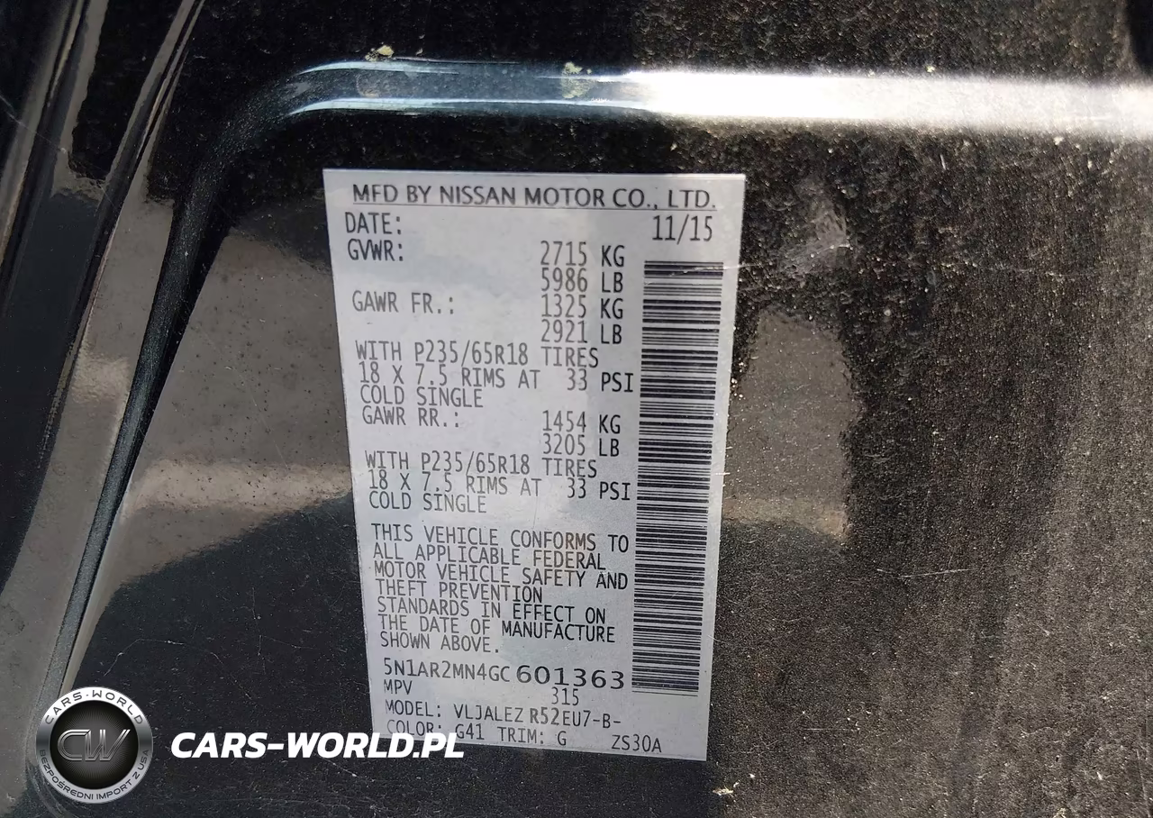 2016 Nissan Pathfinder Platinum-S-Sl-Sv VIN:5N1AR2MN4GC601363 - 9