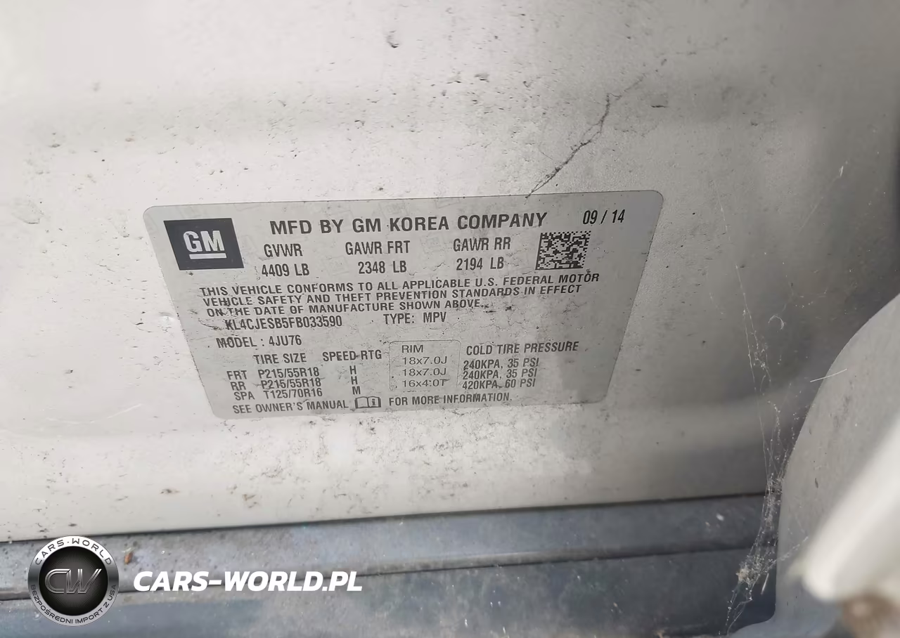 2015 Buick Encore VIN:KL4CJESB5FB033590 - 9