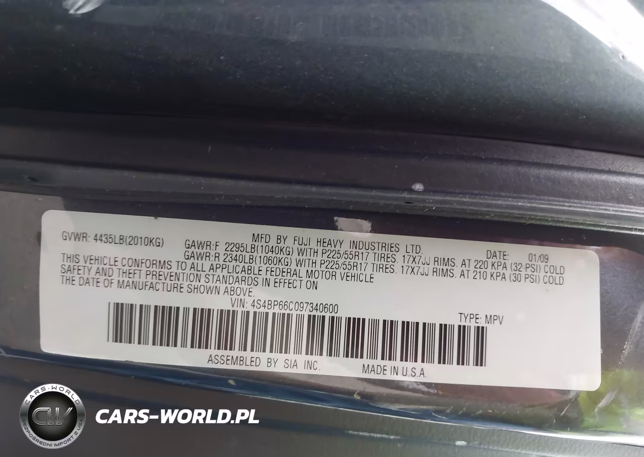 2009 Subaru Outback 2.5I Limited VIN:4S4BP66C097340600 - 9