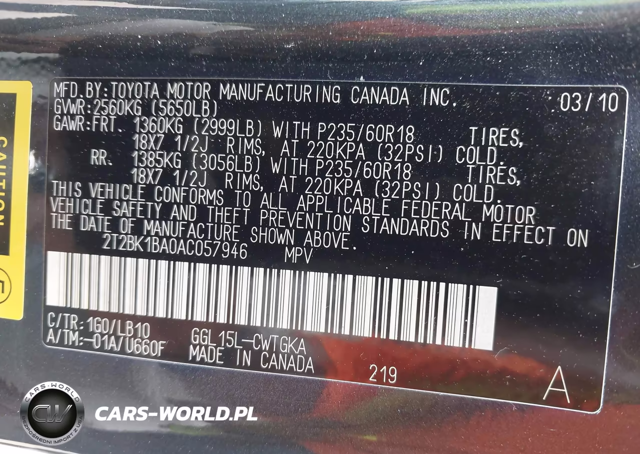 2010 Lexus Rx 350 VIN:2T2BK1BA0AC057946 - 9
