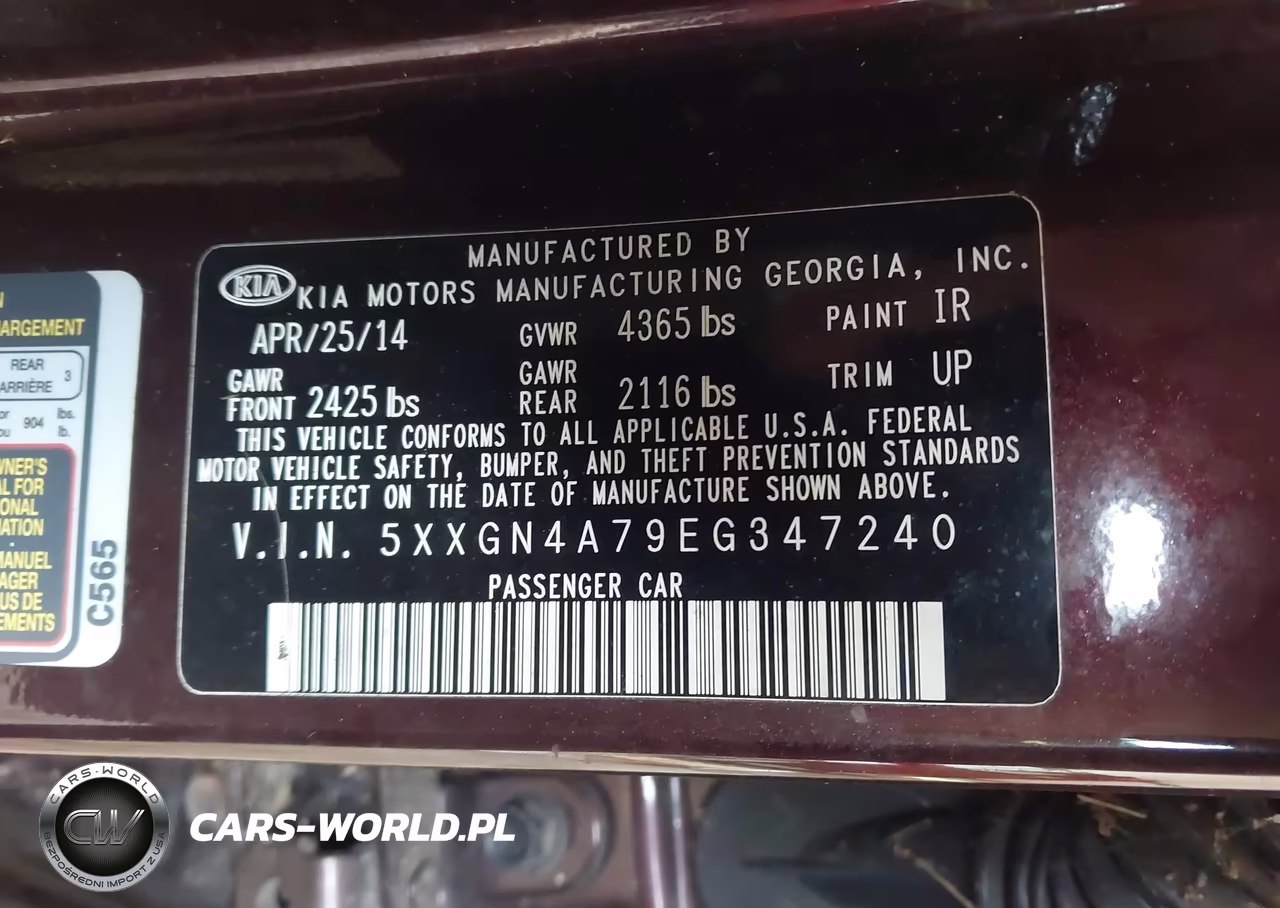 2014 Kia Optima Ex VIN:5XXGN4A79EG347240 - 9