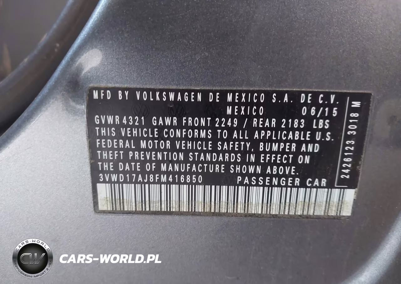 2015 Volkswagen Jetta 1.8T Sport VIN:3VWD17AJ8FM416850 - 9