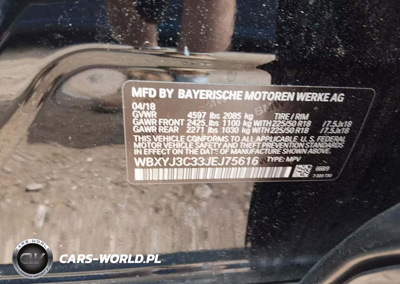 2018 BMW X2 Sdrive28I VIN:WBXYJ3C33JEJ75616 - 9