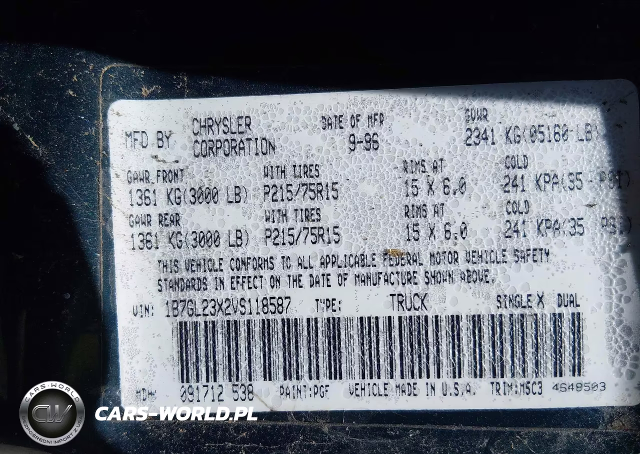 1997 Dodge Dakota Slt-Sport VIN:1B7GL23X2VS118587 - 9