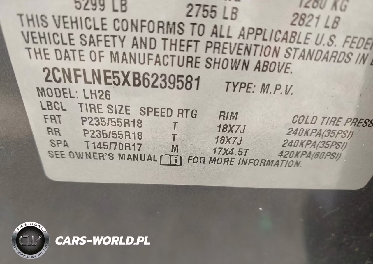 2011 Chevrolet Equinox Lt W-2Lt VIN:2CNFLNE5XB6239581 - 9