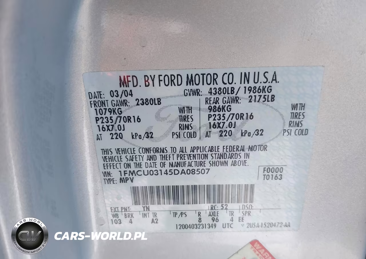 2005 Ford Escape Xlt VIN:1FMCU03145DA08507 - 9