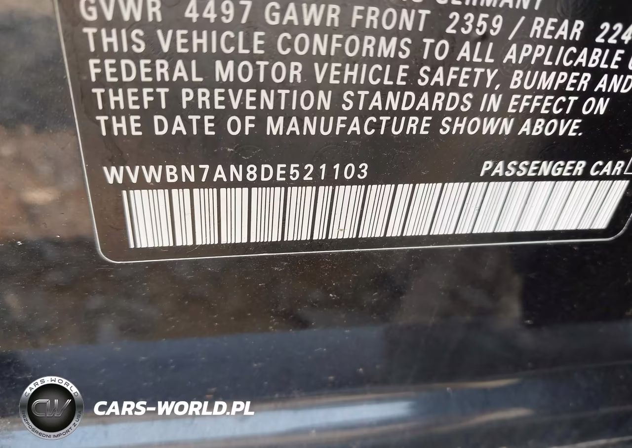 2013 Volkswagen Cc 2.0T Sport VIN:WVWBN7AN8DE521103 - 9