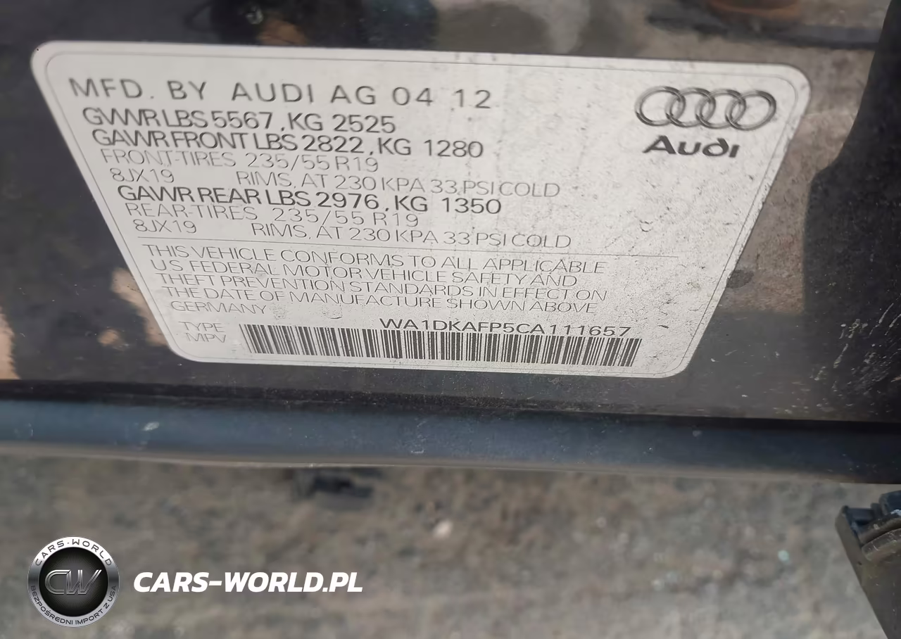 2012 Audi Q5 3.2 Premium Plus VIN:WA1DKAFP5CA111657 - 9