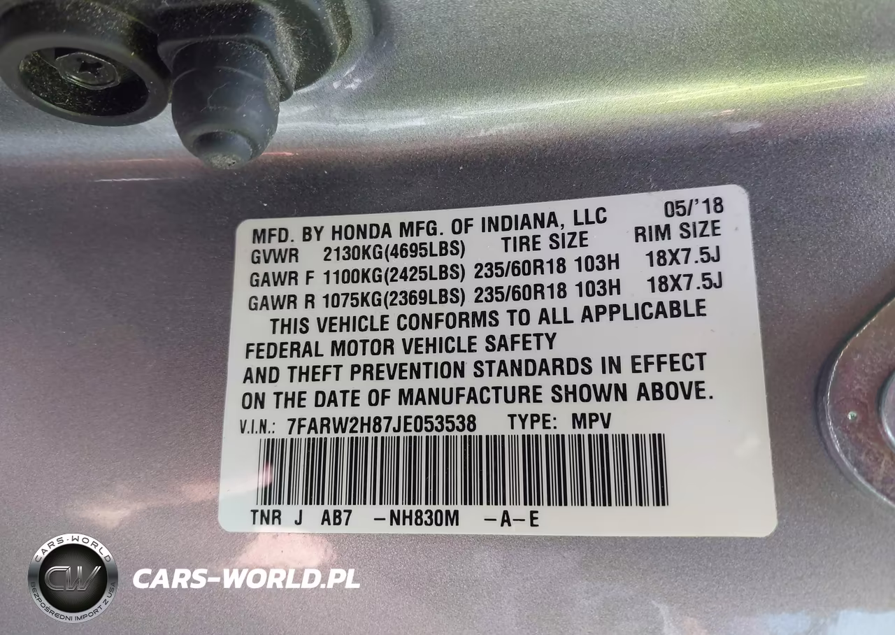 2018 Honda Cr-V Ex-L-Ex-L Navi VIN:7FARW2H87JE053538 - 9