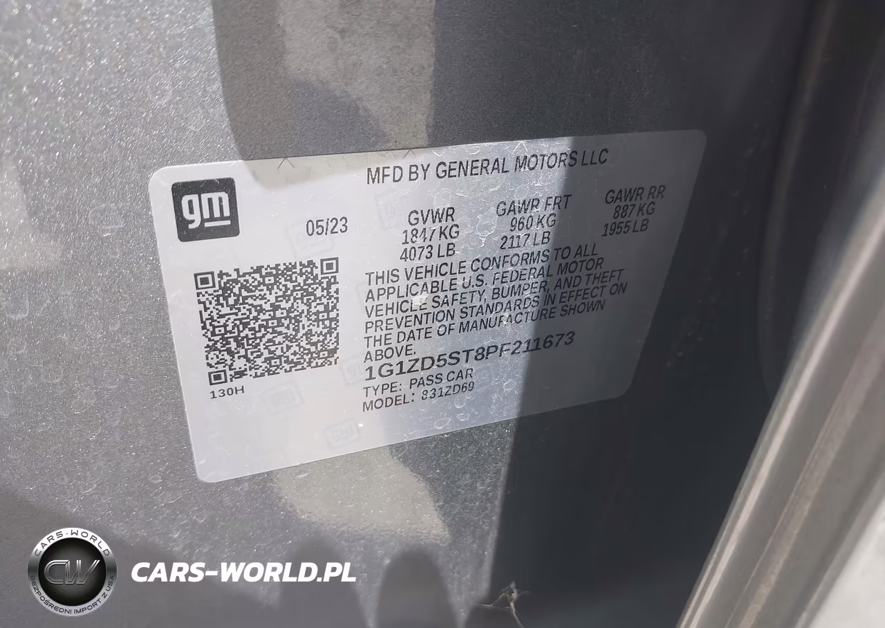 2023 Chevrolet Malibu Fwd 1Lt VIN:1G1ZD5ST8PF211673 - 9