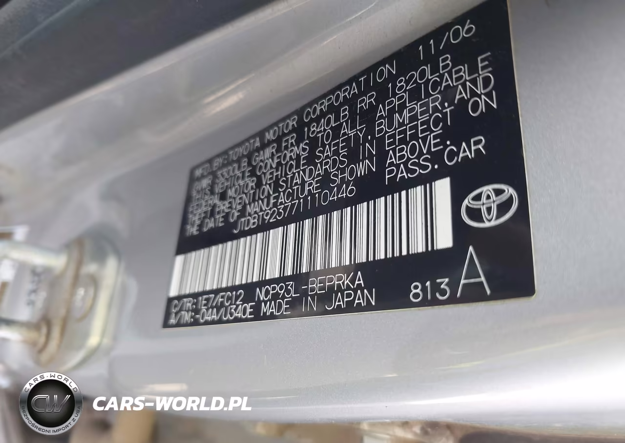 2007 Toyota Yaris VIN:JTDBT923771110446 - 9