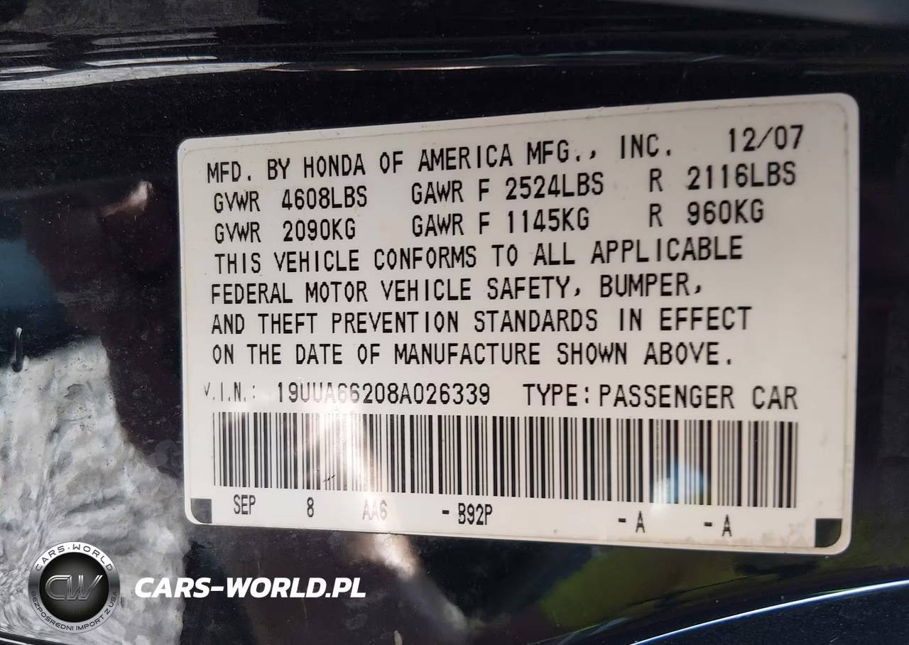 2008 Acura Tl 3.2 VIN:19UUA66208A026339 - 9