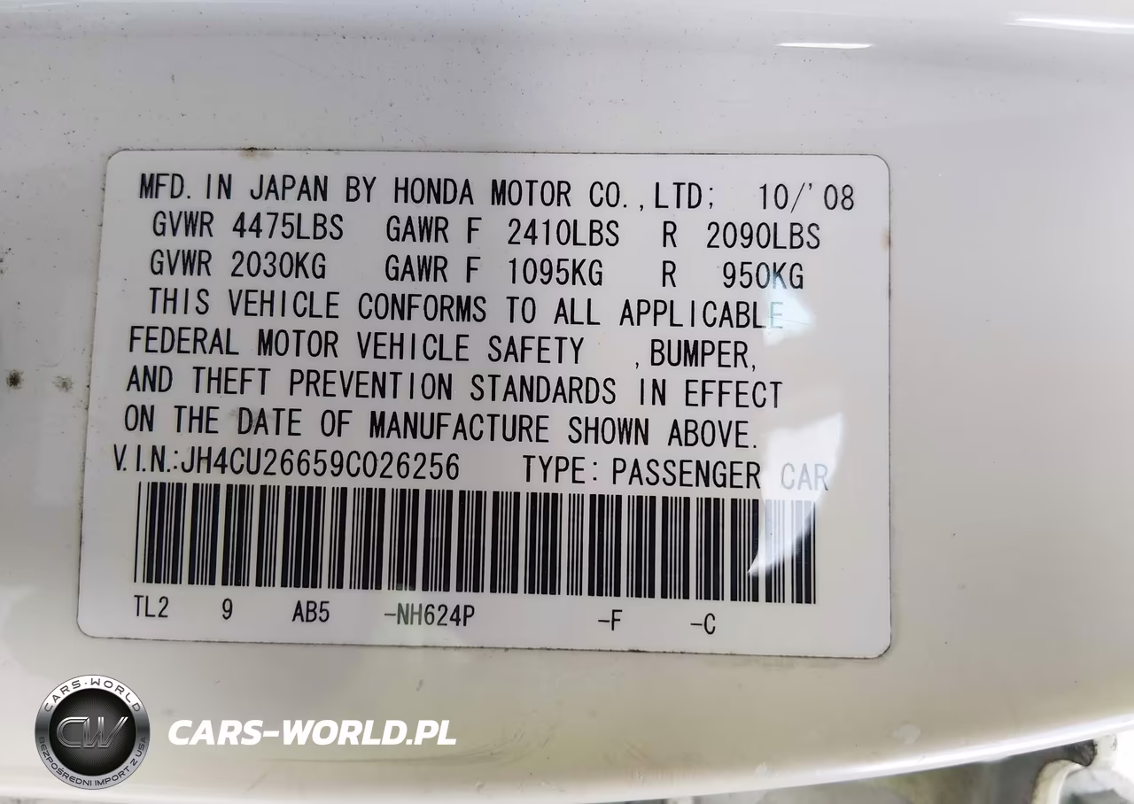 2009 Acura Tsx VIN:JH4CU26659C026256 - 9