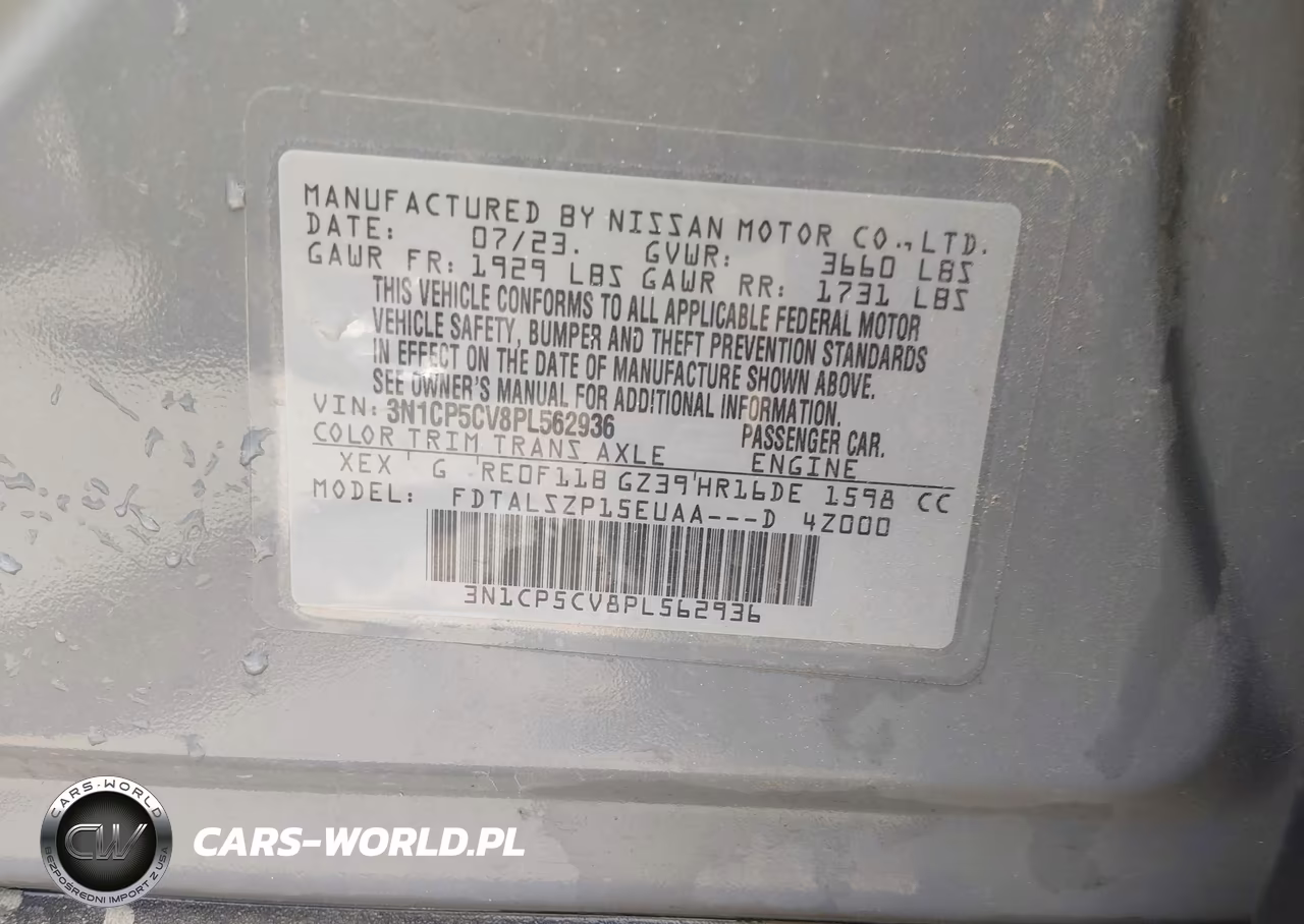 2023 Nissan Kicks Sv Xtronic Cvt VIN:3N1CP5CV8PL562936 - 9