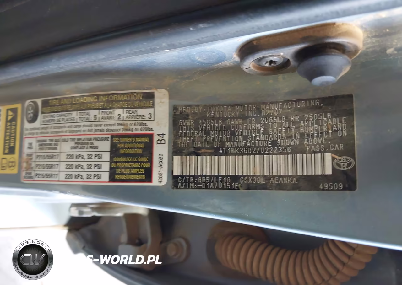 2007 Toyota Avalon Touring VIN:4T1BK36B27U222356 - 9