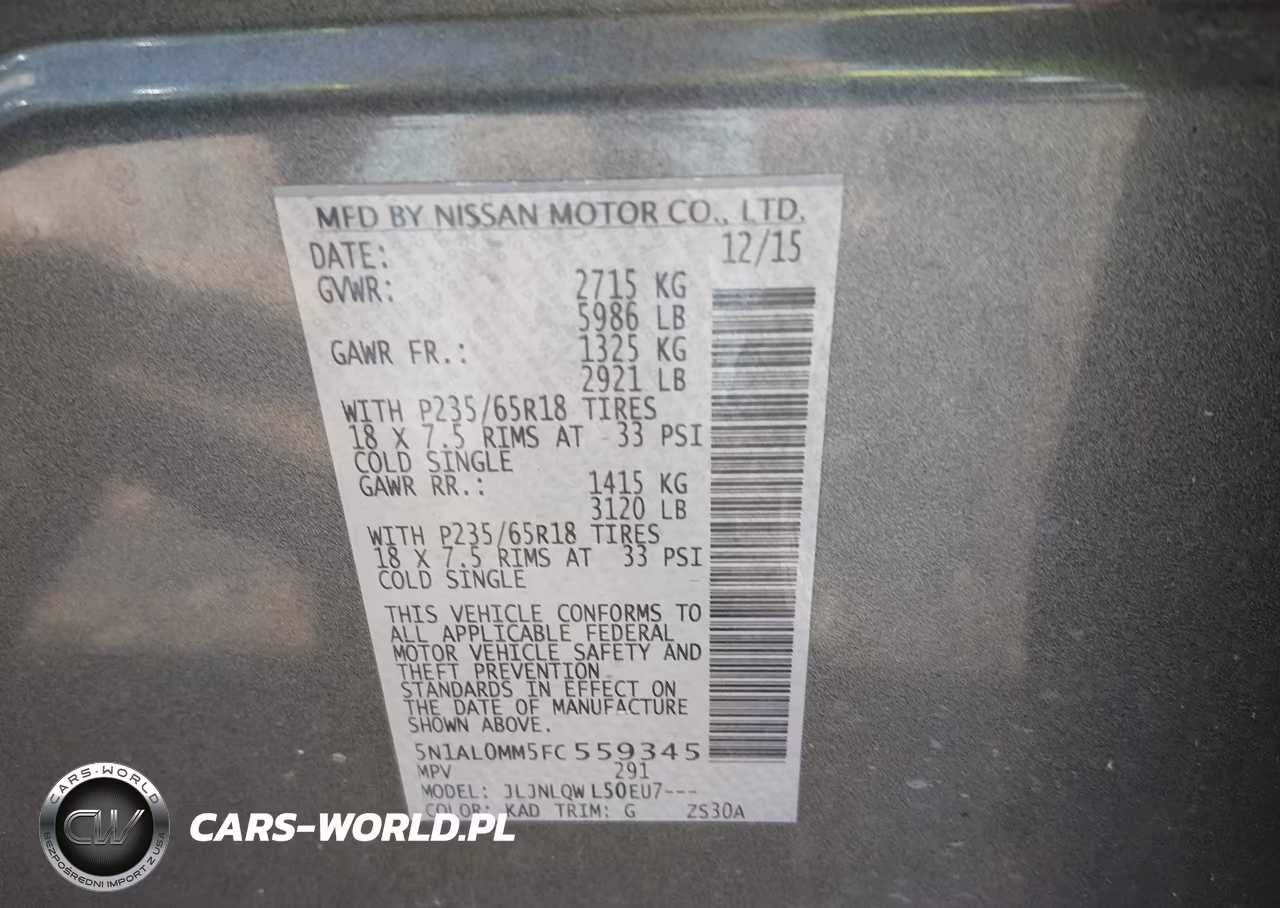 2015 Infiniti Qx60 VIN:5N1AL0MM5FC559345 - 9