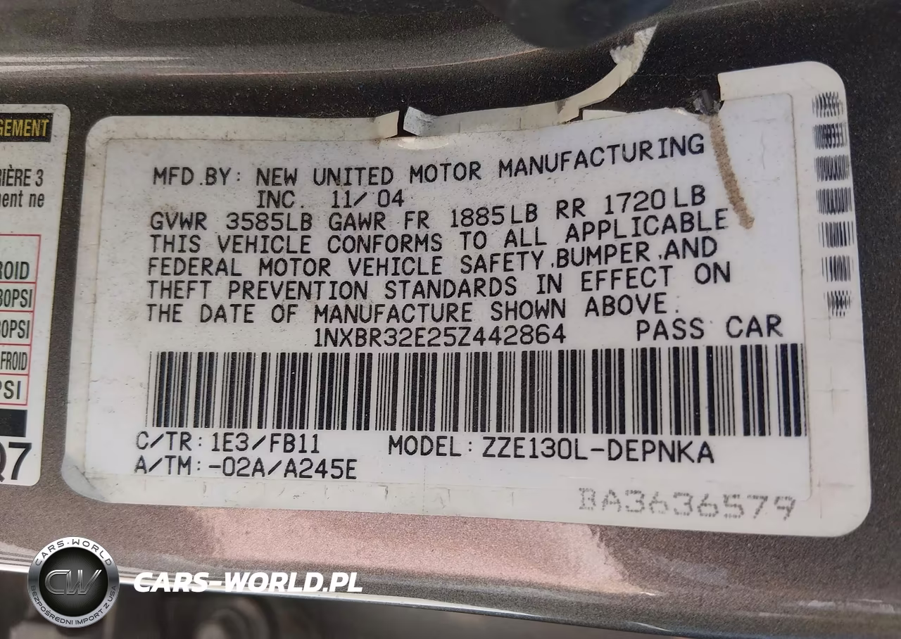 2005 Toyota Corolla Le VIN:1NXBR32E25Z442864 - 9