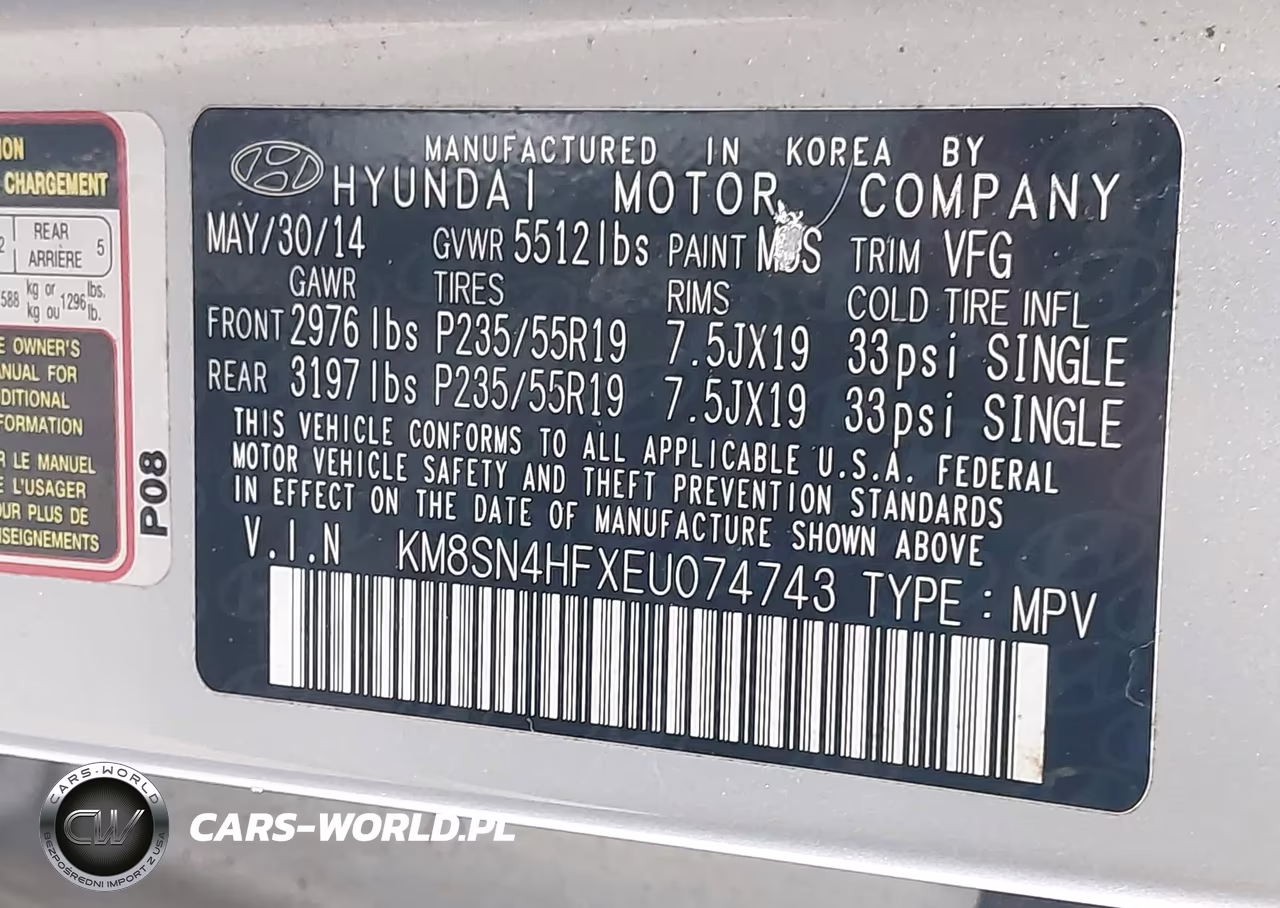 2014 Hyundai Santa Fe Gls VIN:KM8SN4HFXEU074743 - 9
