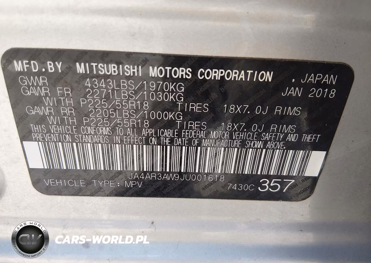2018 Mitsubishi Outlander Sport 2.4 Se VIN:JA4AR3AW9JU001618 - 9