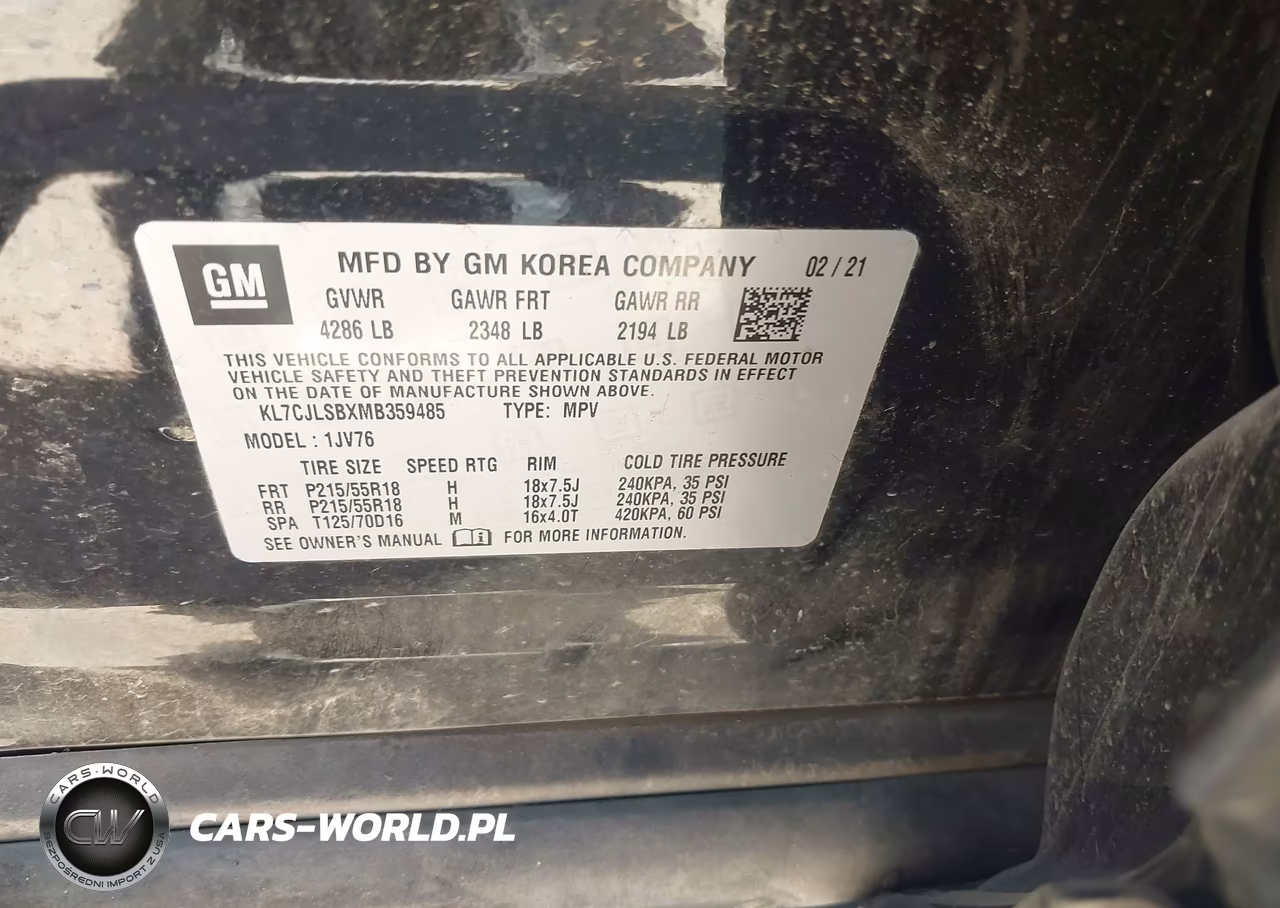 2021 Chevrolet Trax Fwd Lt VIN:KL7CJLSBXMB359485 - 9
